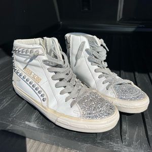 Golden Goose Glitter High-Top Stud Sneakers